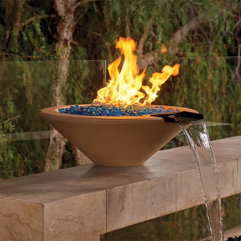 Water Bowl with Fire Glass