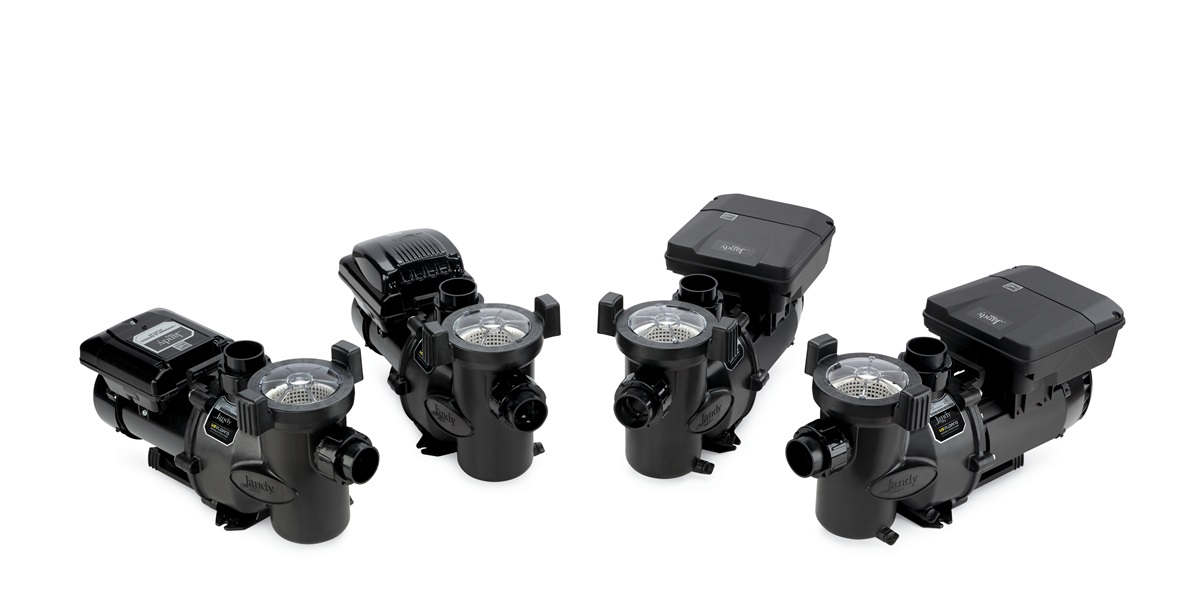 Group shot of Jandy pool pumps