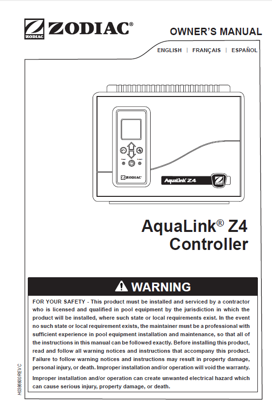 AquaLink Z4 Manual